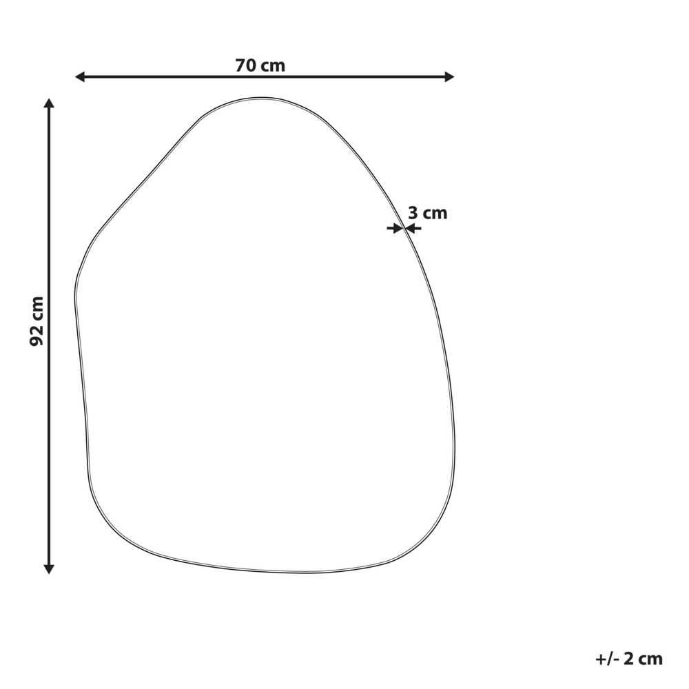 Beliani Sieninis veidrodis PUTEAUX 70 cm 92 cm metalinis auksinis