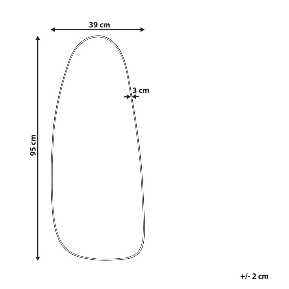 Beliani Sieninis veidrodis CERGY 39 cm 95 cm metalinis auksinis
