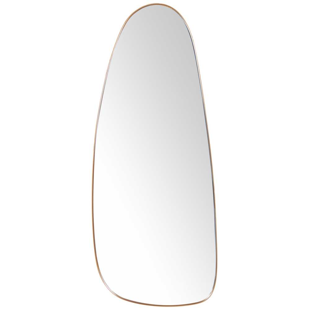 Beliani Sieninis veidrodis CERGY 39 cm 95 cm metalinis auksinis