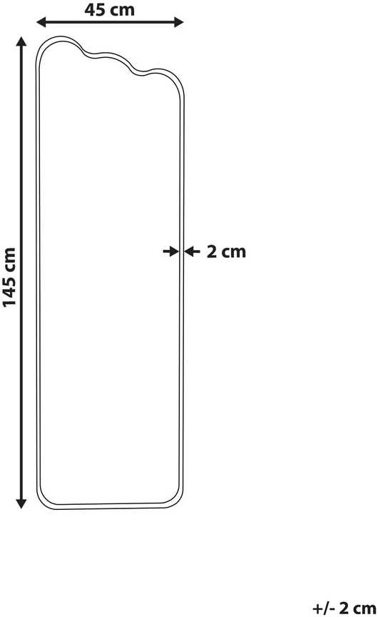 Beliani Sieninis veidrodis ABZAC 45 cm 145 cm metalinis, kreminės baltos spalvos