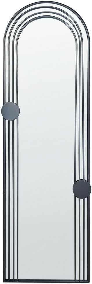 Beliani Sieninis veidrodis AJAIN 45 cm 146 cm metalinis juodas