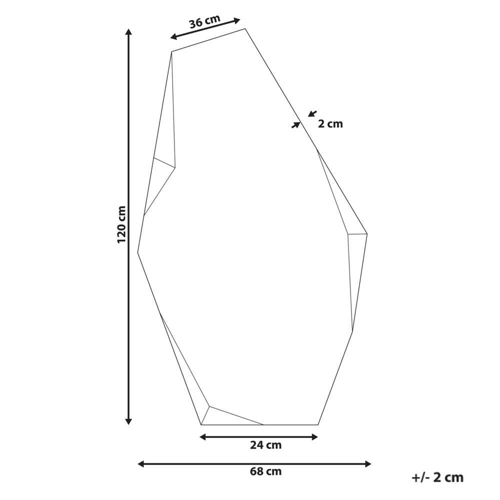 Beliani Sieninis veidrodis ARGUEL 68 cm 120 cm auksinis