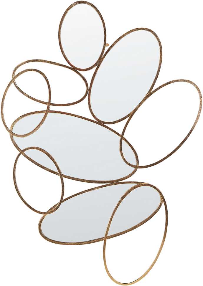 Beliani Sieninis veidrodis DECIZE 113 cm 77 cm metalinis auksinis
