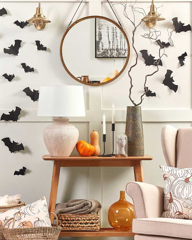 Beliani Sieninis veidrodis AUTUN 60 cm metalinis auksinis