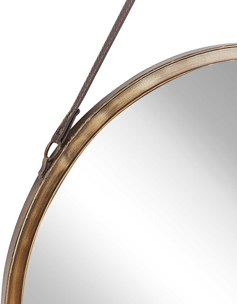 Beliani Sieninis veidrodis AUTUN 60 cm metalinis auksinis