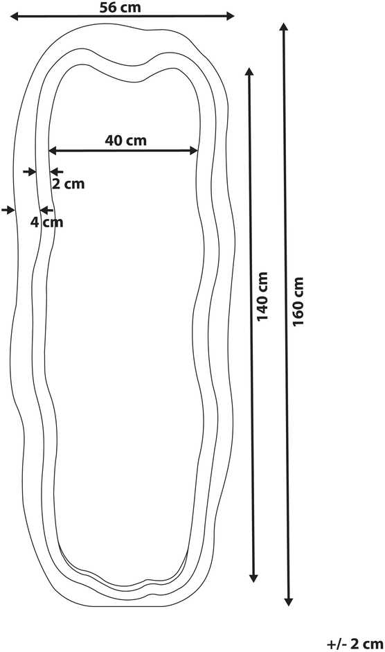 Beliani Sieninis veidrodis BEAUNE 56 cm 160 cm, veliūras, mėlyna spalva