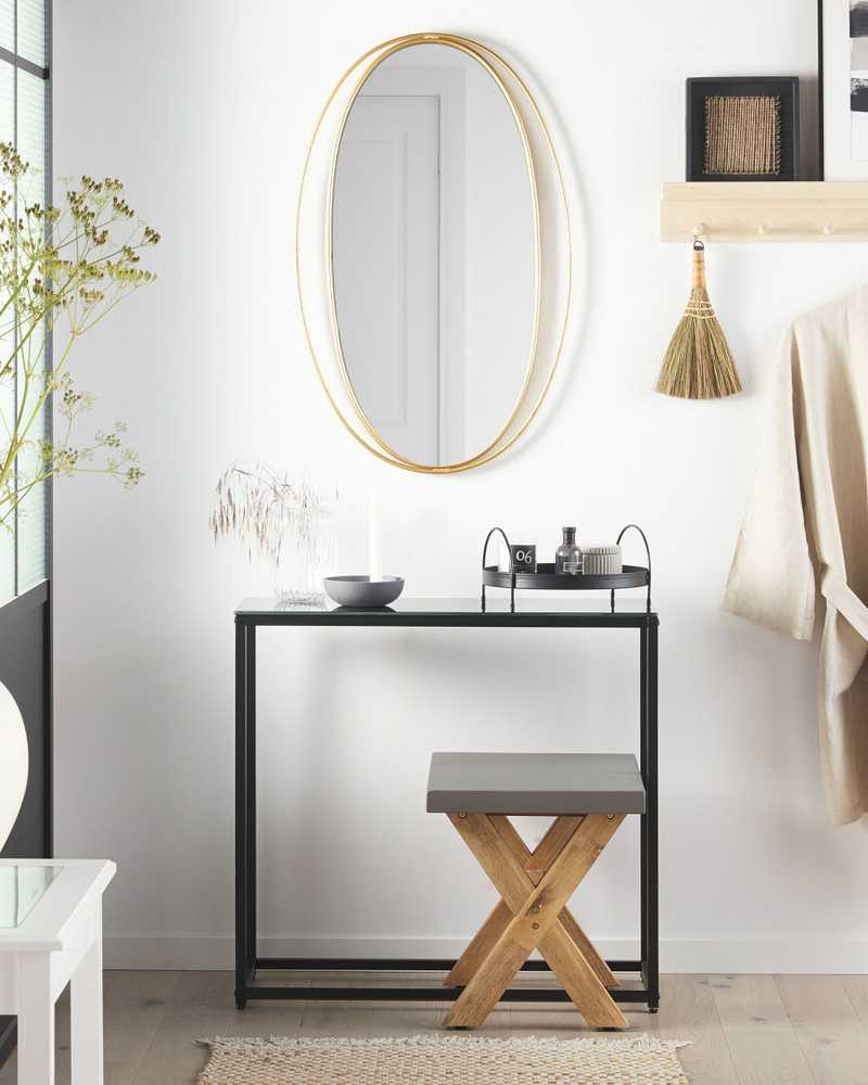 Beliani Sieninis veidrodis BESSON 55 cm 90 cm metalinis, auksinis