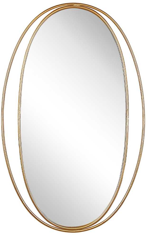Beliani Sieninis veidrodis BESSON 55 cm 90 cm metalinis, auksinis