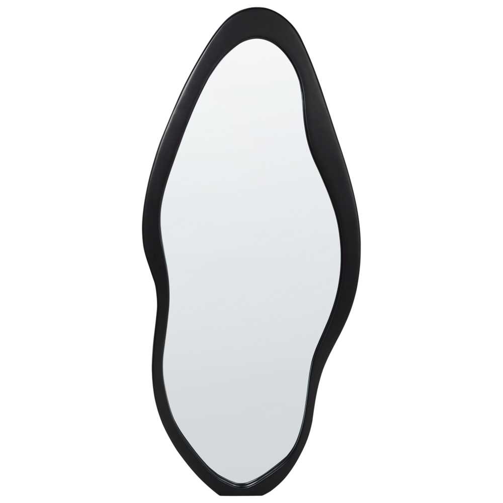 Beliani Sieninis veidrodis BLET 80 cm 180 cm Paulownijos mediena Juodas