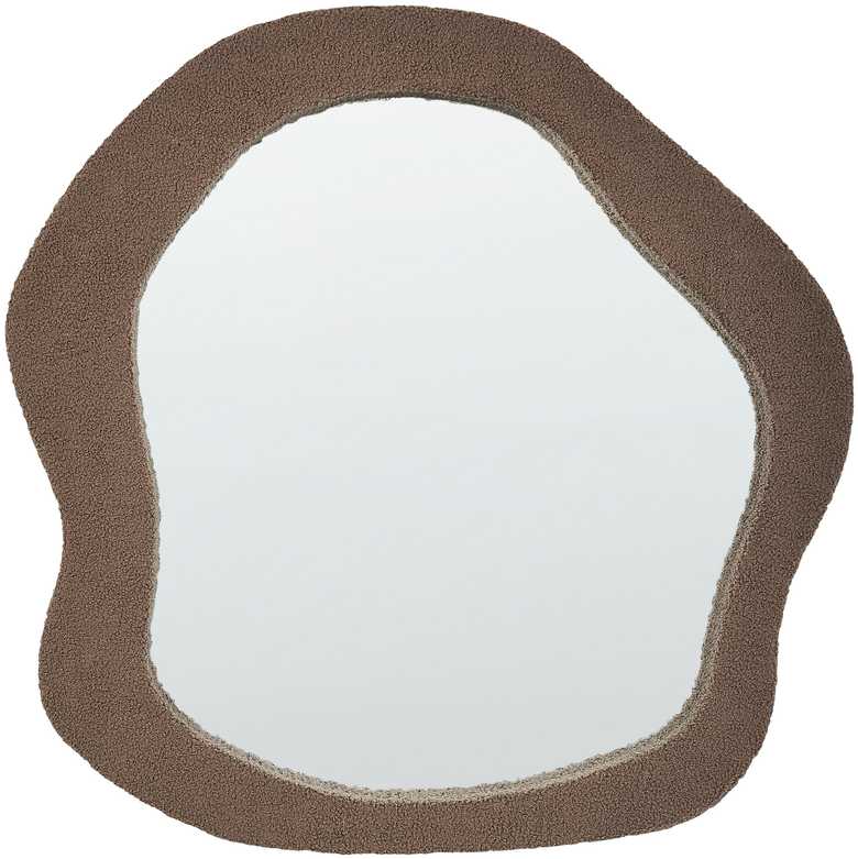 Beliani Sieninis veidrodis BLISMES 79x80 cm, boucle, rudas