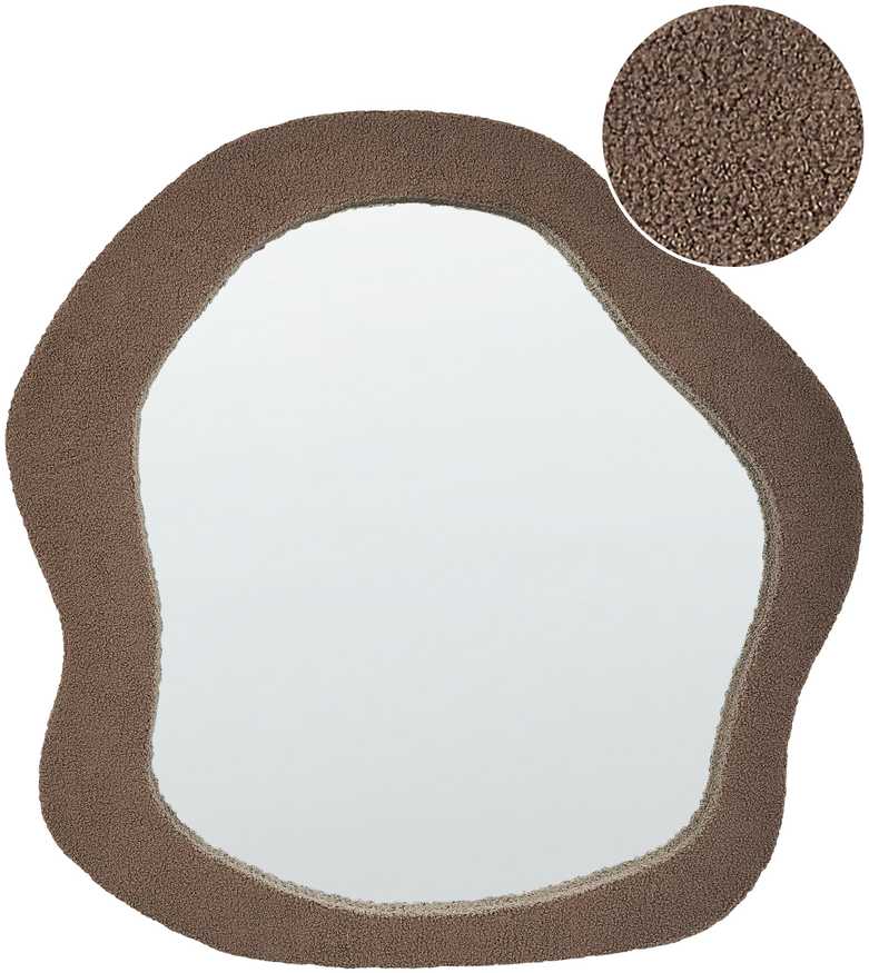 Beliani Sieninis veidrodis BLISMES 79x80 cm, boucle, rudas