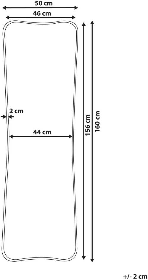 Beliani Sieninis veidrodis BRIEUC 50 cm 160 cm auksinis