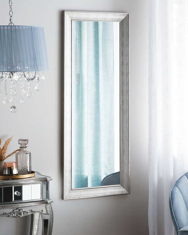 Beliani Sieninis veidrodis BUBRY 50 cm 130 cm sidabrinis
