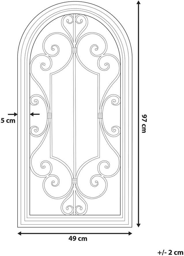 Beliani Sieninis veidrodis CAMPEL 49 cm 97 cm metalinis, kreminės spalvos