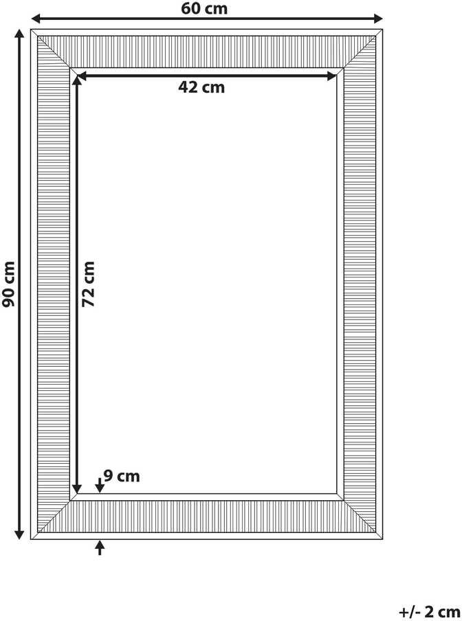 Beliani Sieninis veidrodis CASSIS 60 cm x 90 cm auksinis