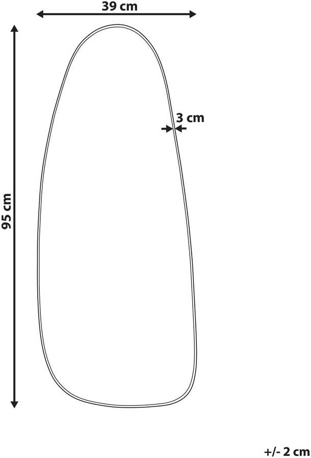 Beliani Sieninis veidrodis CERGY 39 cm 95 cm metalinis auksinis
