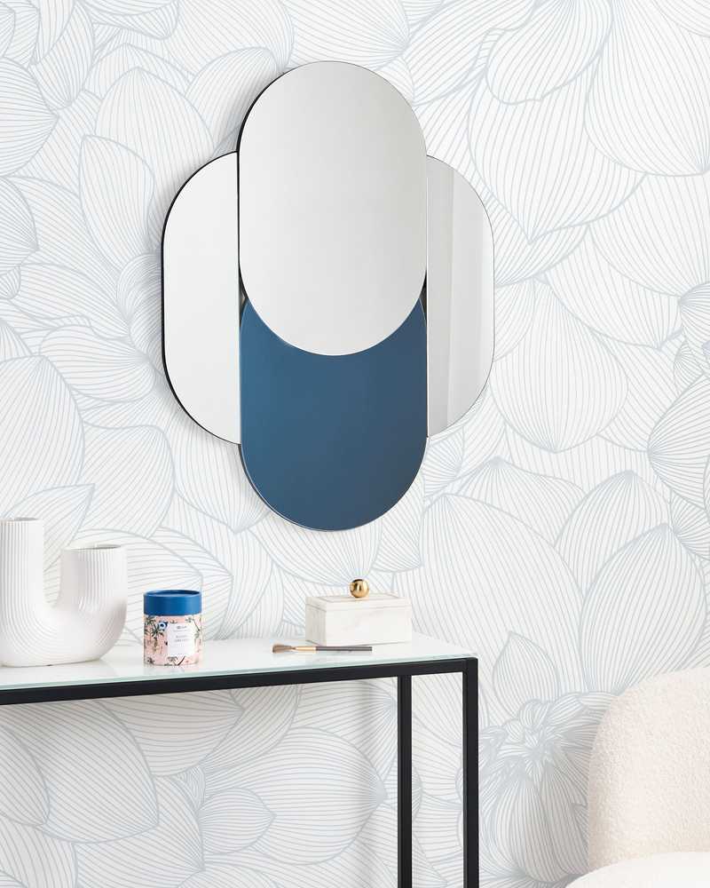 Beliani Sieninis veidrodis CHAILLON 60 cm 80 cm Mėlynas