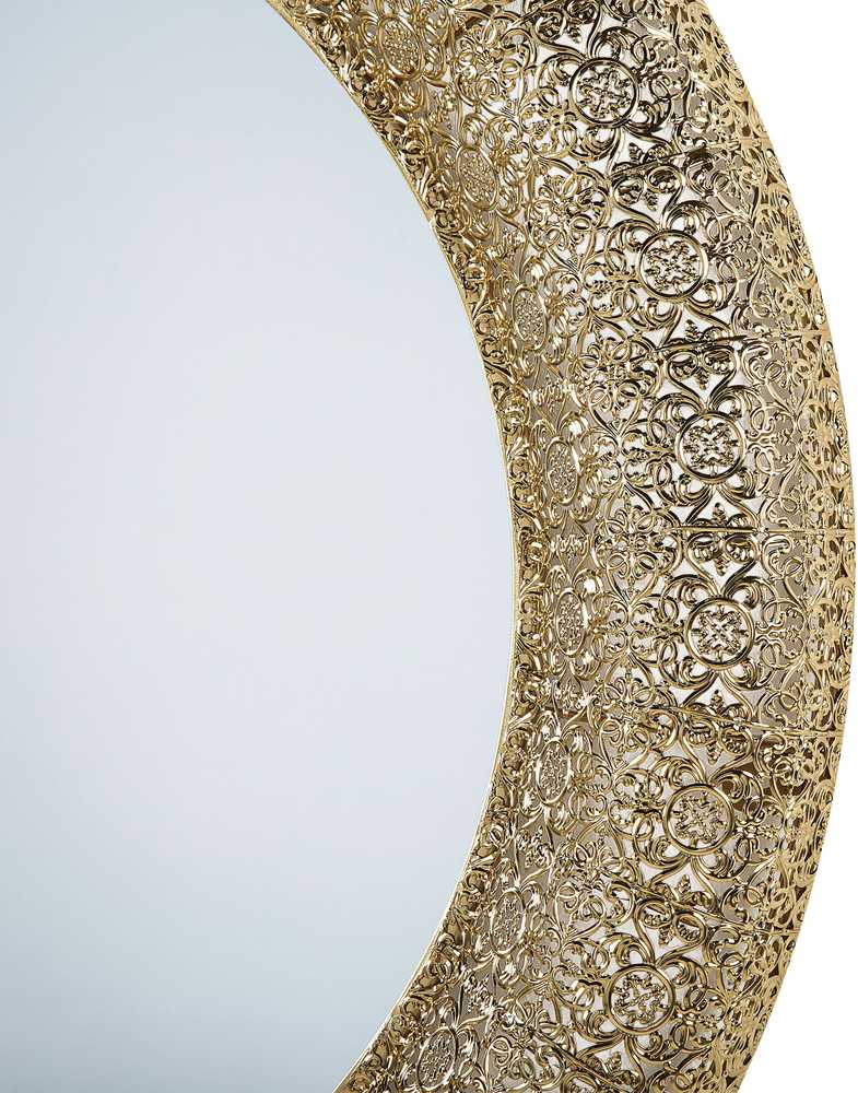 Beliani Sieninis veidrodis CHANNAY 80 cm, auksinis, metalinis