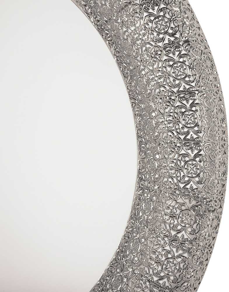 Beliani Sieninis veidrodis CHANNAY 80 cm, metalinis, sidabrinės spalvos