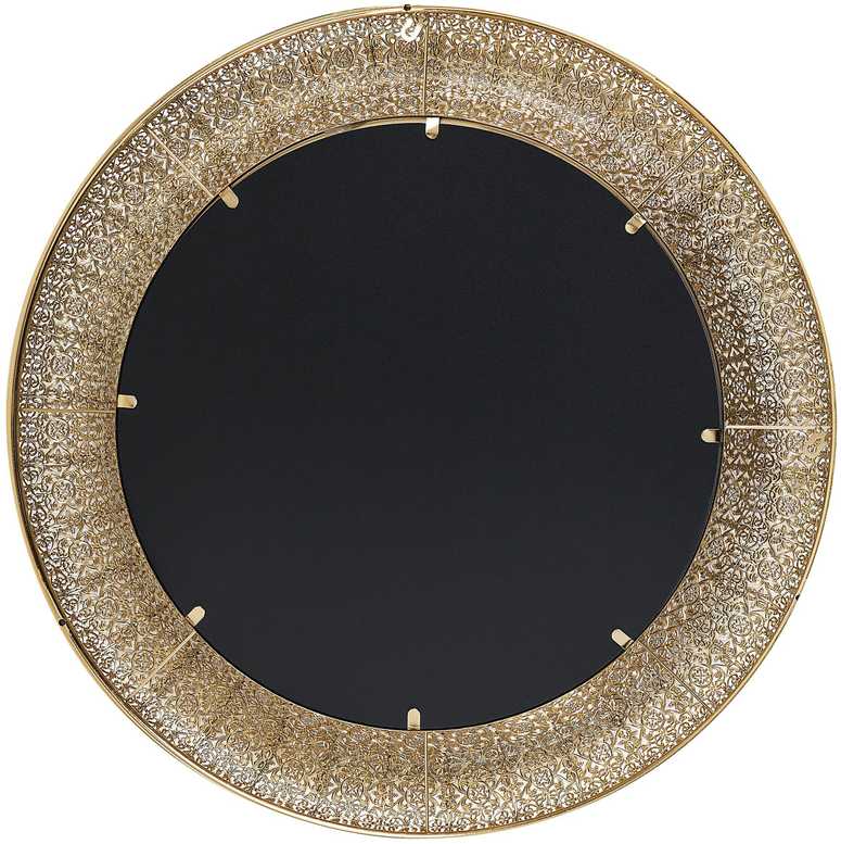 Beliani Sieninis veidrodis CHANNAY 80 cm, auksinis, metalinis
