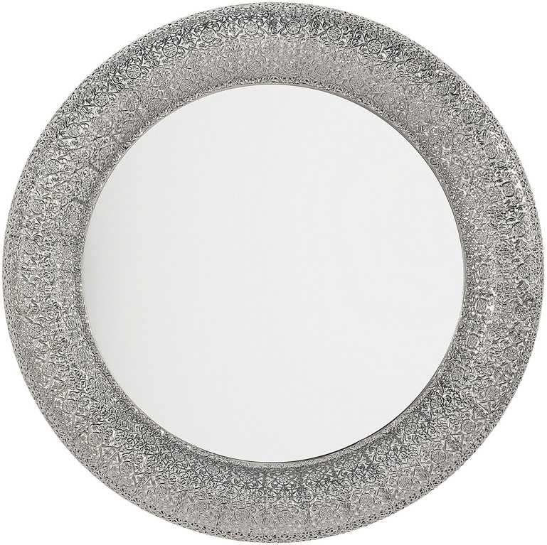 Beliani Sieninis veidrodis CHANNAY 80 cm, metalinis, sidabrinės spalvos