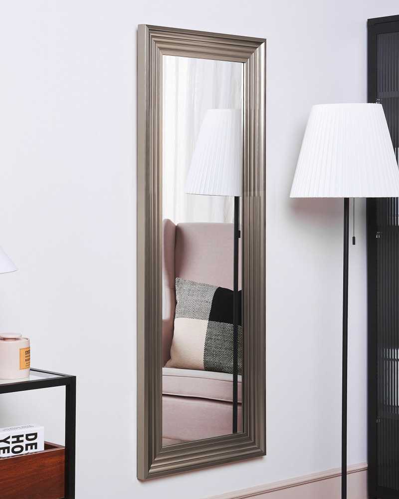Beliani Sieninis veidrodis CHATAIN 50 cm 130 cm sidabrinės spalvos