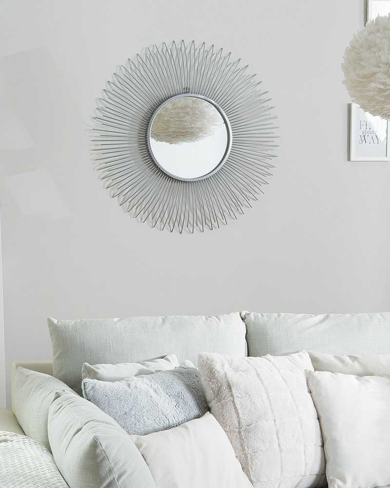 Beliani Sieninis veidrodis CILLY 80 cm 80 cm metalinis sidabrinis