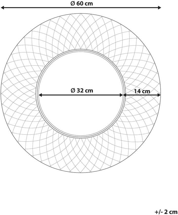 Beliani Sieninis veidrodis COMBE 60 cm metalinis auksinis