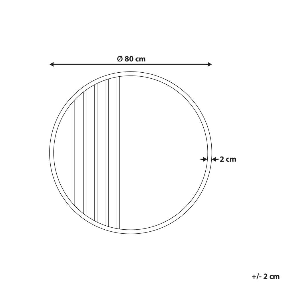Beliani Sieninis veidrodis COUST 80 cm, auksinis