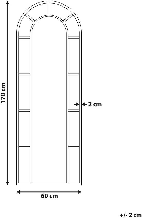 Beliani Sieninis veidrodis CROSSES 60 cm 170 cm metalinis auksinis