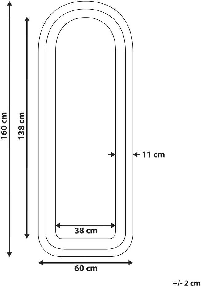 Beliani Sieninis veidrodis CULAN 60 cm x 160 cm, veliūras, rožinis