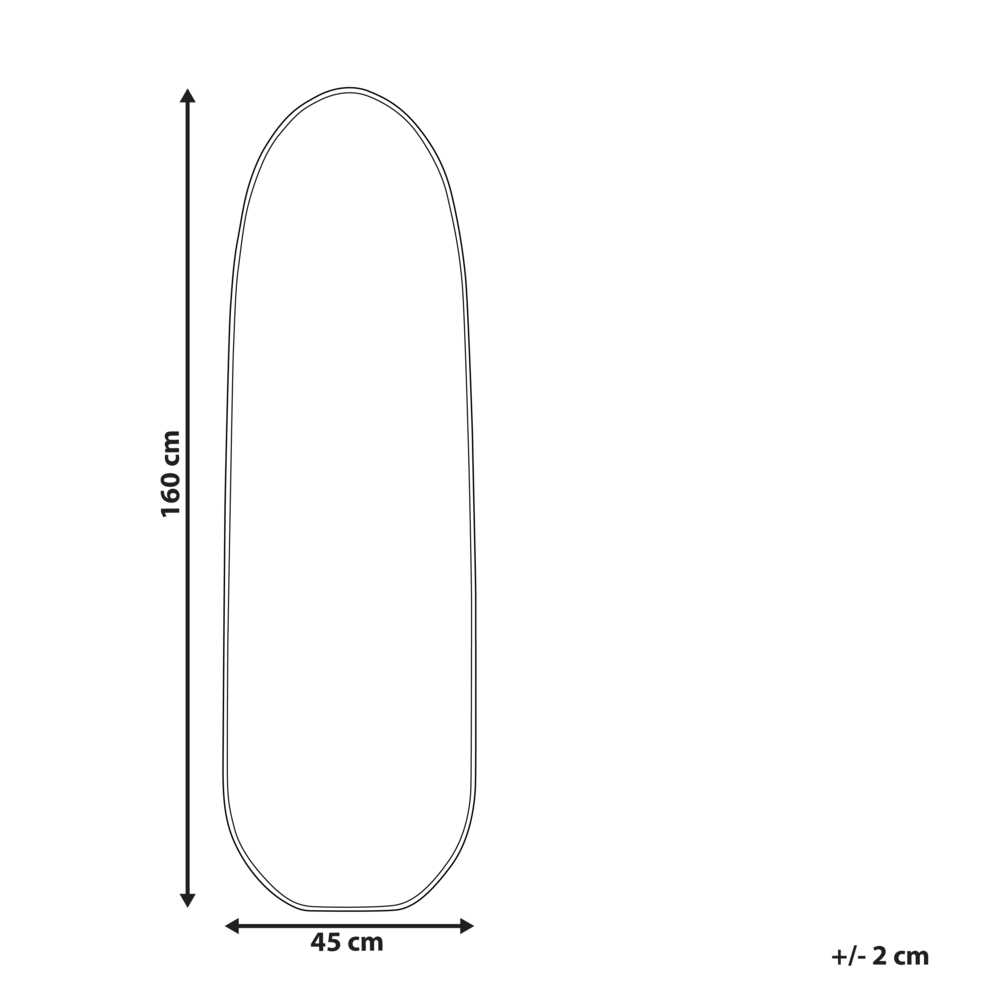 Beliani Sieninis veidrodis DARNETS 45 cm 160 cm metalinis juodas
