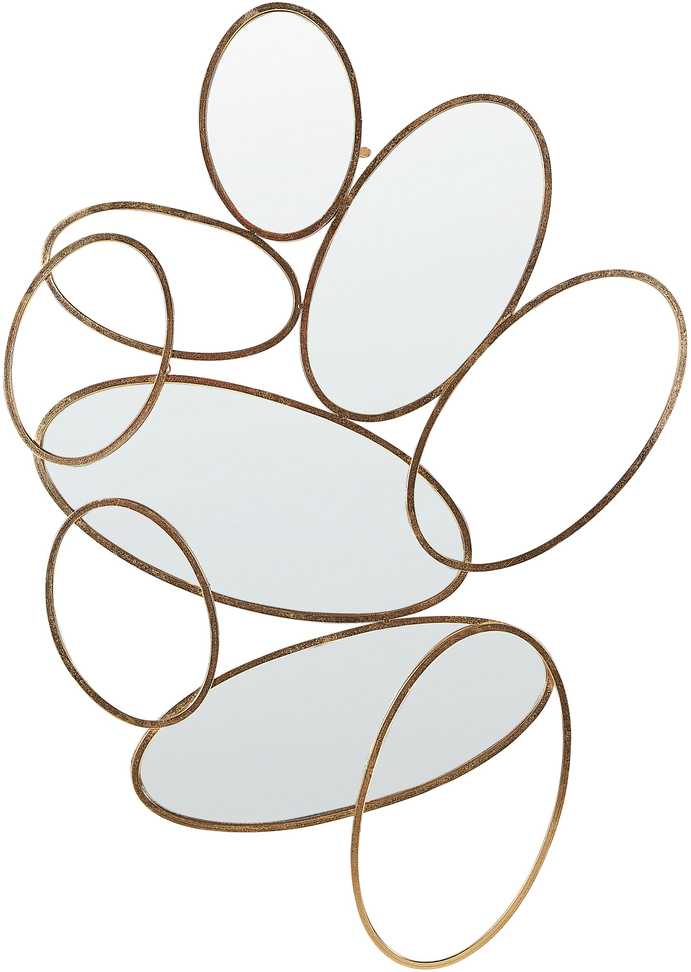Beliani Sieninis veidrodis DECIZE 113 cm 77 cm metalinis auksinis