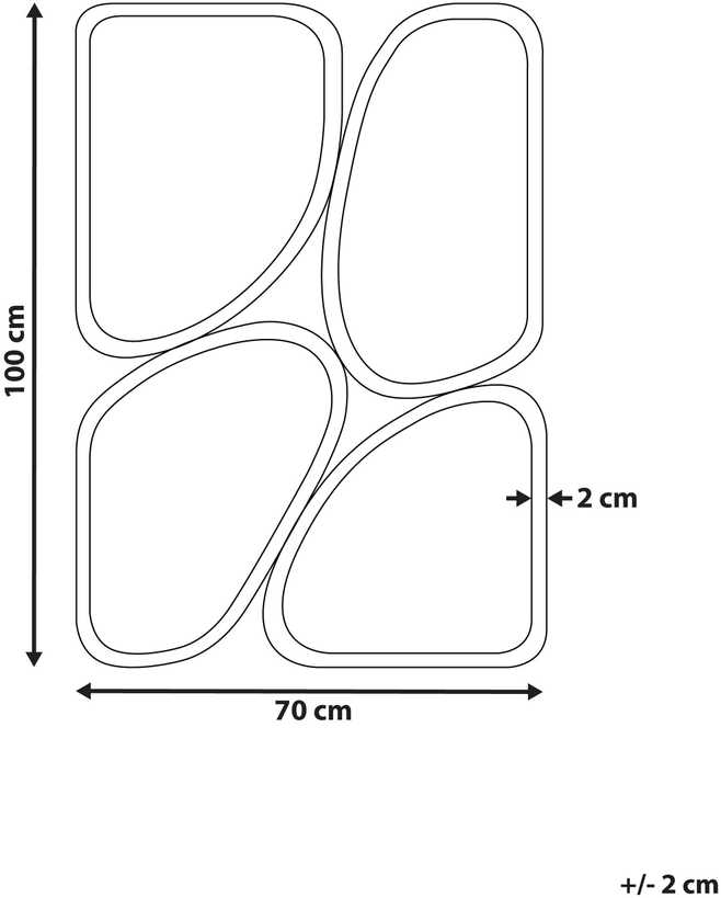 Beliani Sieninis veidrodis DIANCEY 70 cm 100 cm metalinis auksinis