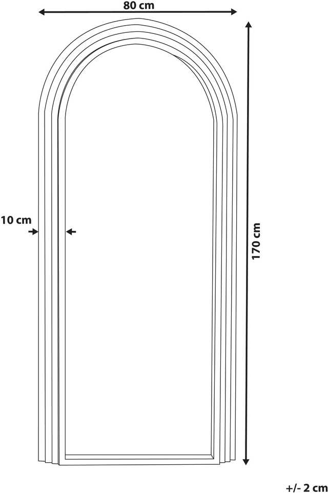 Beliani Sieninis veidrodis DIJON 80 cm 170 cm Medinis Kreminė balta