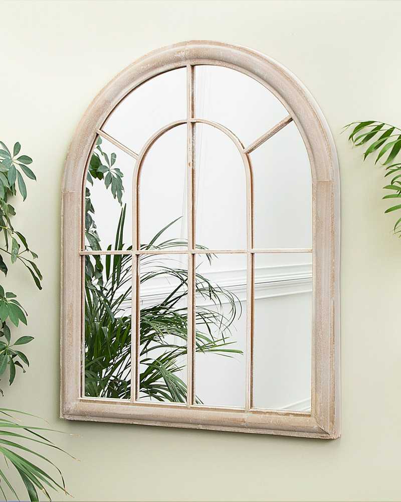 Beliani Sieninis veidrodis EMBRY 69 cm 88 cm metalinis smėlio spalvos