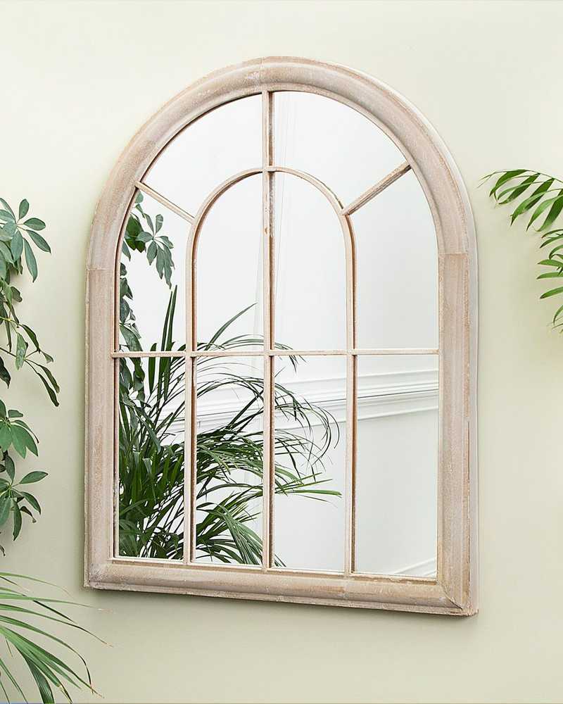 Beliani Sieninis veidrodis EMBRY 69 cm 88 cm metalinis smėlio spalvos