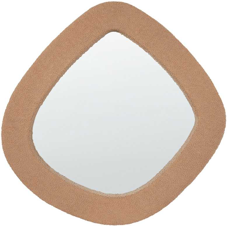 Beliani Sieninis veidrodis EPIRY 79 cm 80 cm Boucle šviesiai rudas