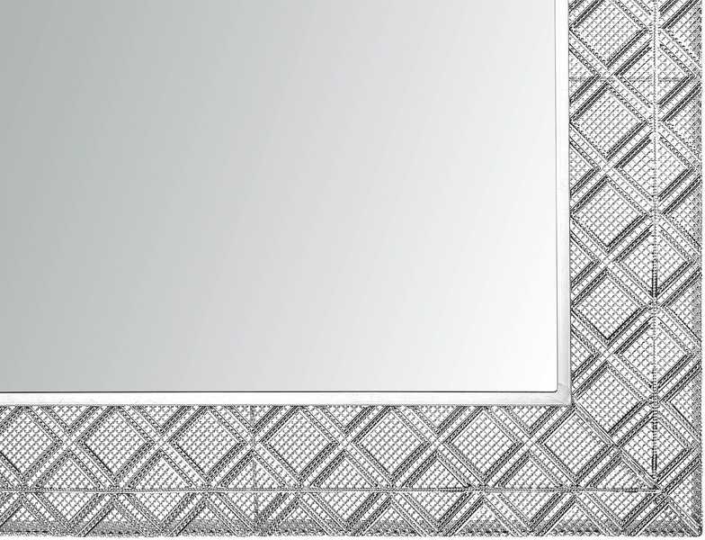 Beliani Sieninis veidrodis EVETTES 80 cm x 80 cm, metalinis, sidabrinis