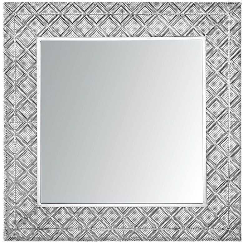 Beliani Sieninis veidrodis EVETTES 80 cm x 80 cm, metalinis, sidabrinis
