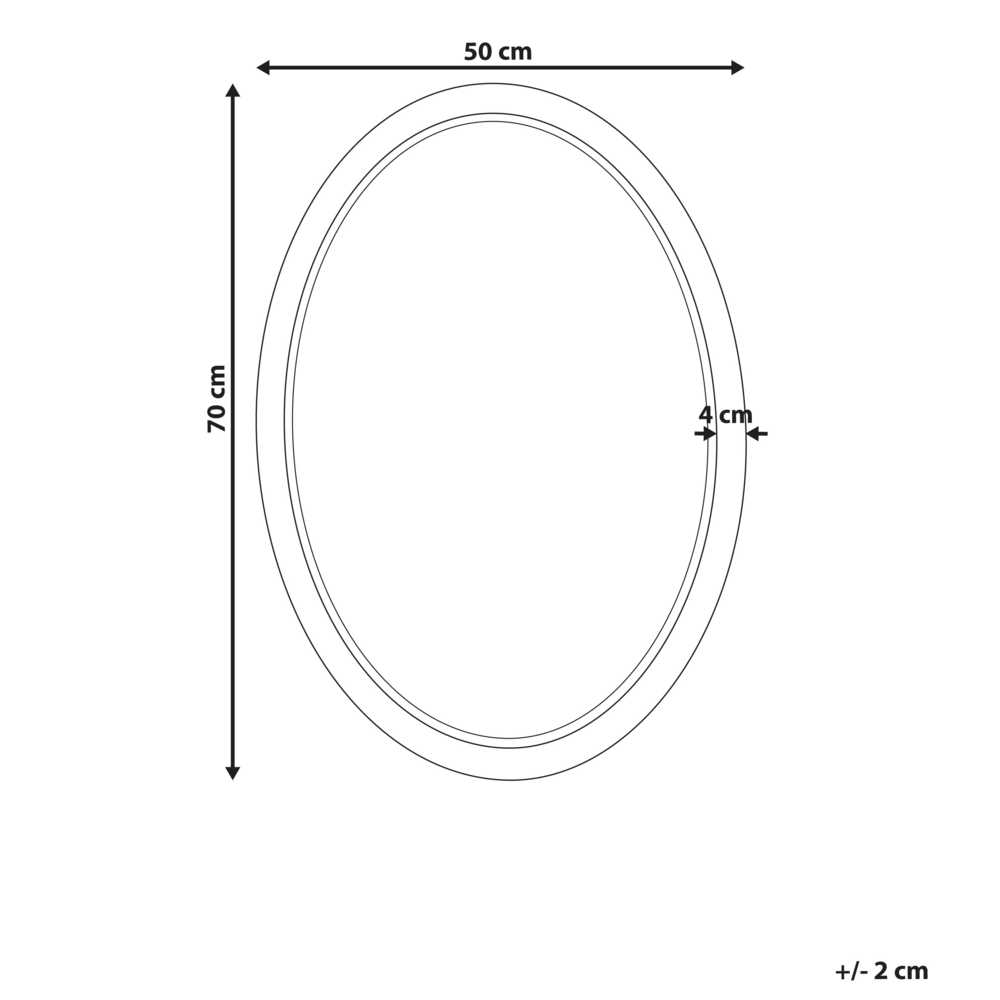Beliani Sieninis veidrodis FOISSY 50 cm 70 cm natūralaus rotango