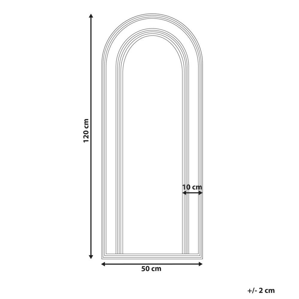 Beliani Sieninis veidrodis FRANEY 50 cm 120 cm Natūralaus rotango