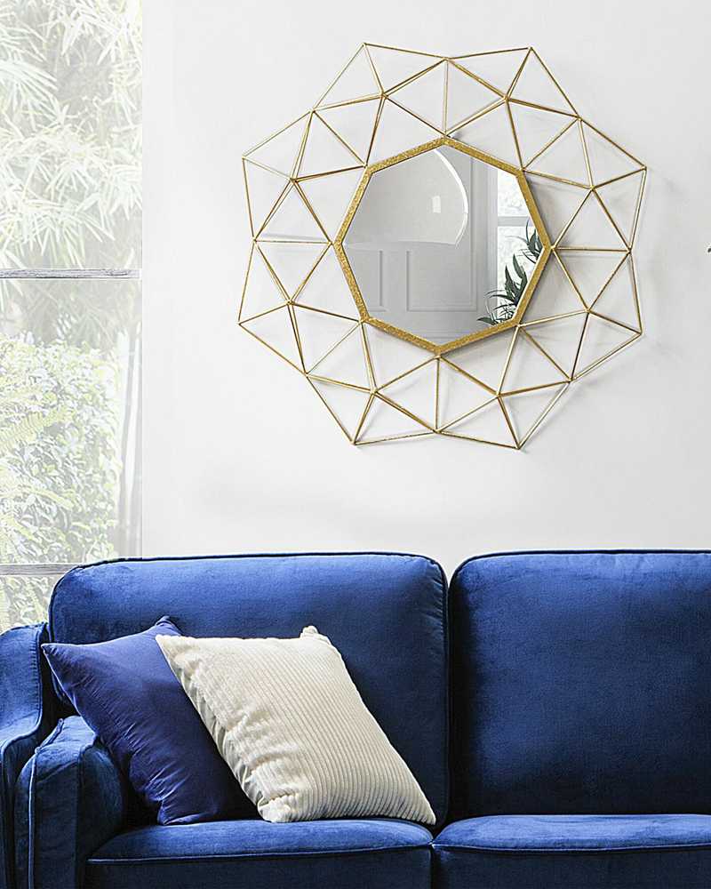 Beliani Sieninis veidrodis GAILLAC 80 cm 80 cm metalinis auksinis