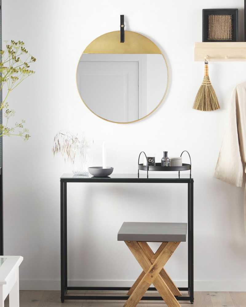 Beliani Sieninis veidrodis GURS 60 cm metalinis auksinis