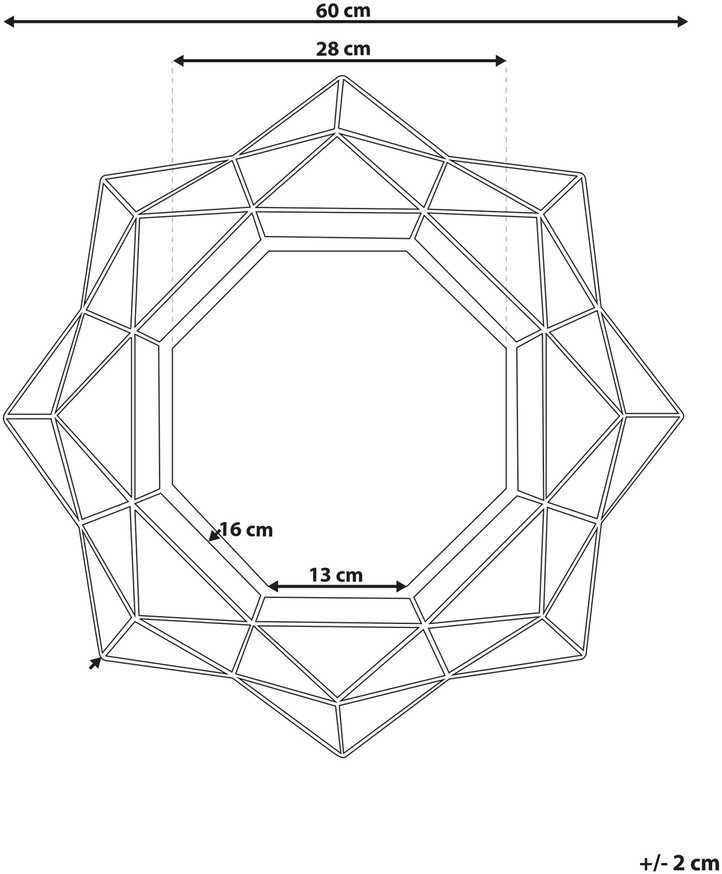 Beliani Sieninis veidrodis HILLION 60 cm metalinis auksinis