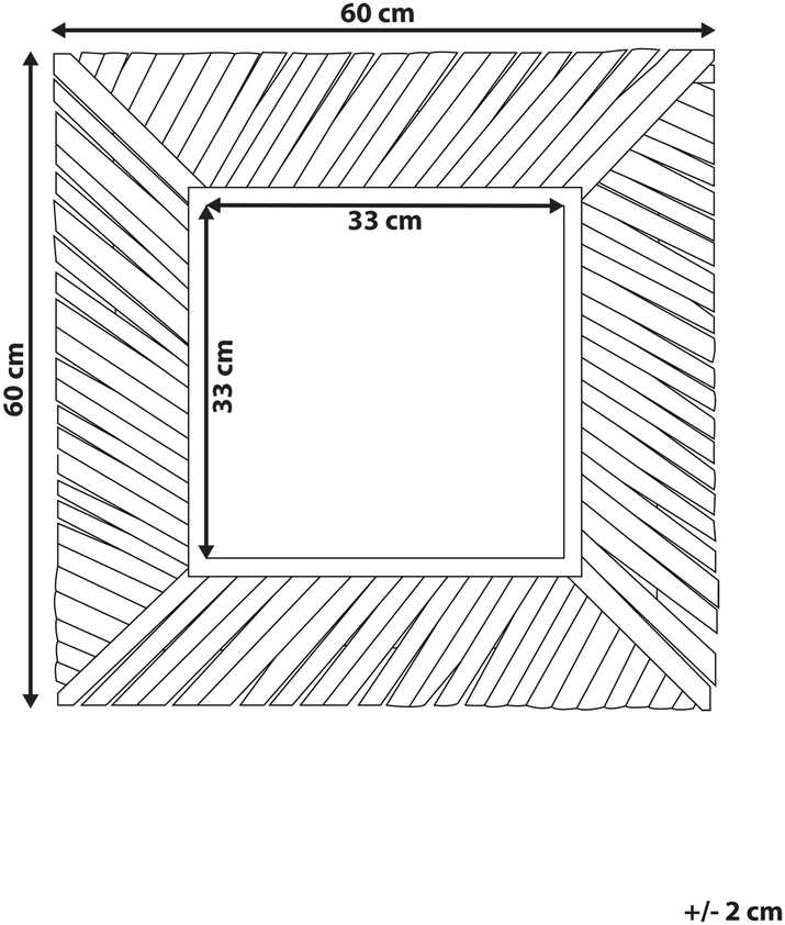 Beliani Sieninis veidrodis KANAB 60 cm 60 cm tikmedžio mediena rudas