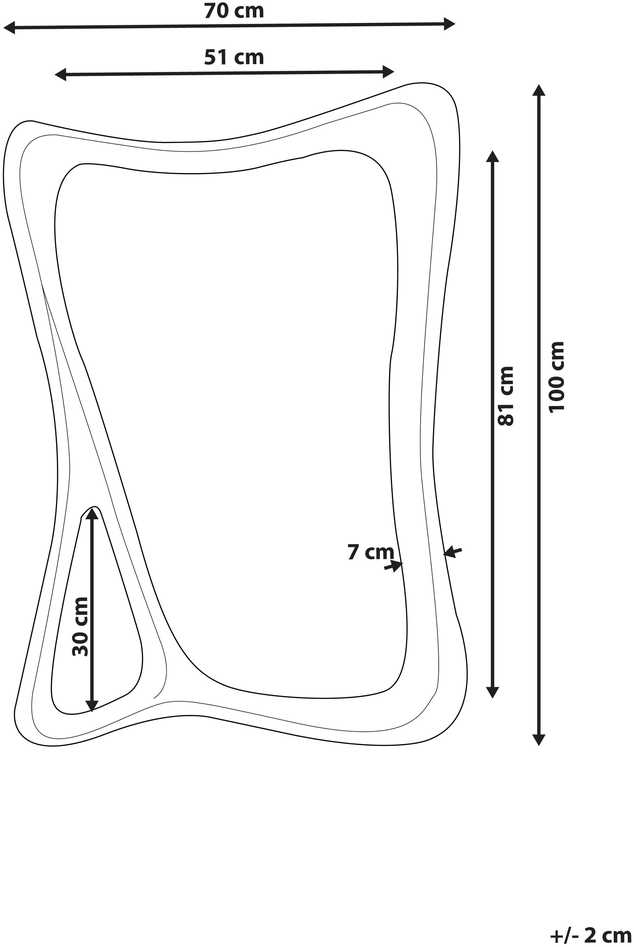 Beliani Sieninis veidrodis LANESTER 70 cm 100 cm juodas