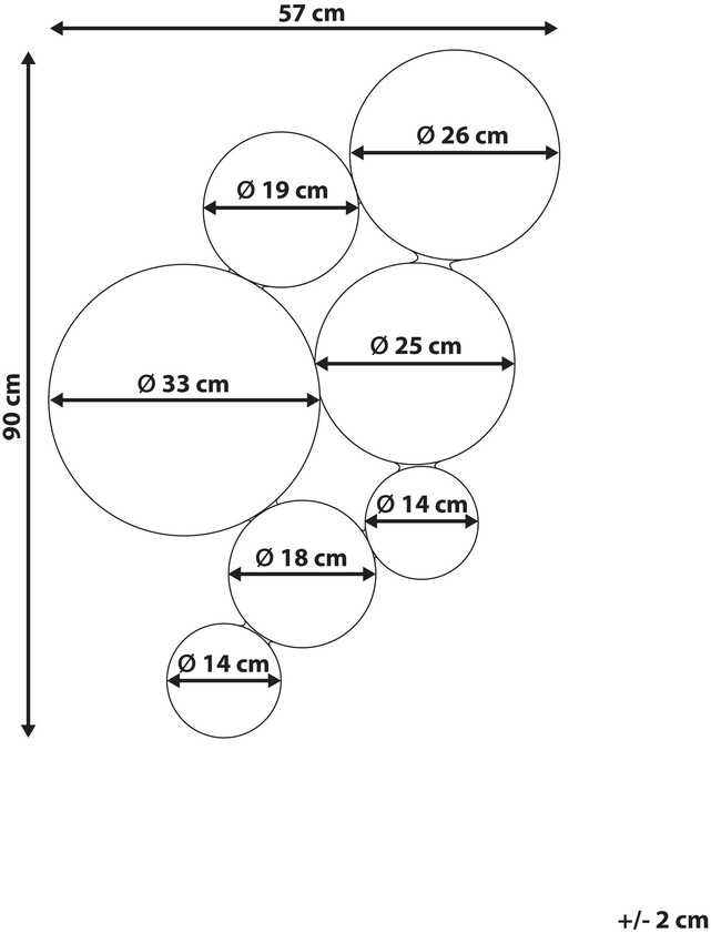 Beliani Sieninis veidrodis LAXOU 57 cm 90 cm varinis