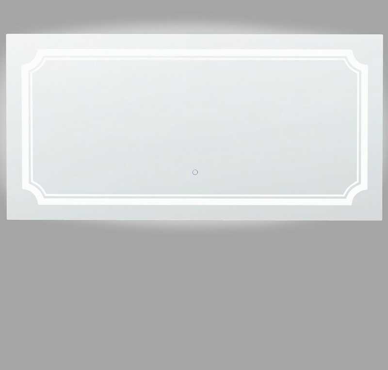 Beliani Vonios veidrodis su LED apšvietimu „ARROMACHNES“, 120 × 60 cm, sidabrinis