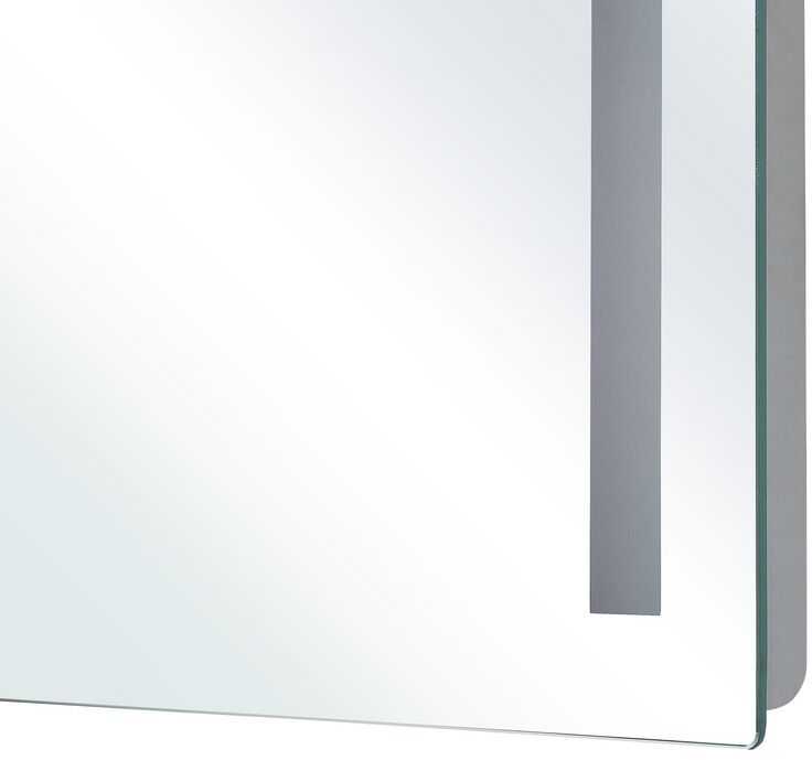 Beliani Vonios veidrodis su LED apšvietimu LIRAC 70 cm 60 cm sidabrinis